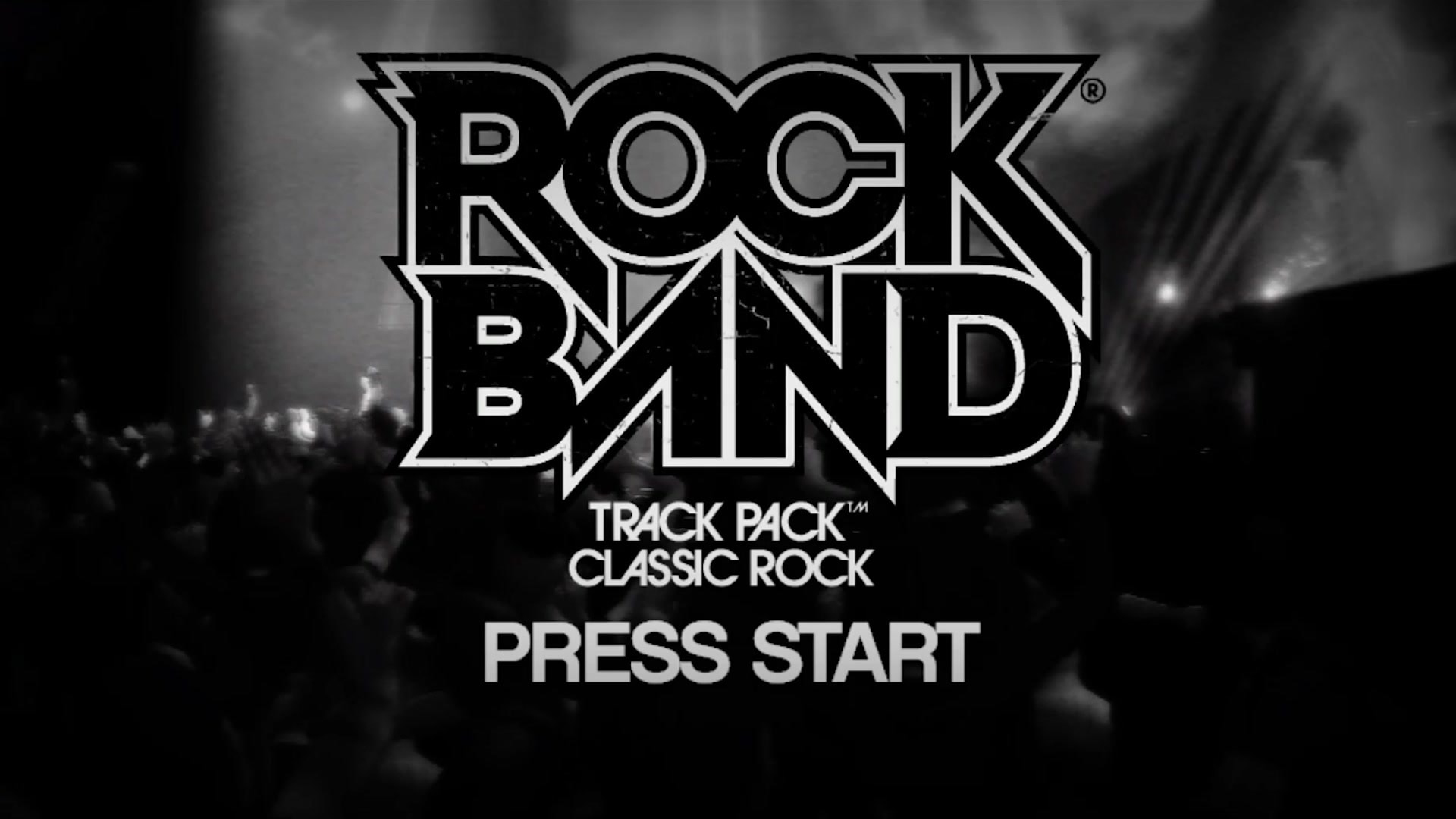 Rock Band title screen for Xbox 360